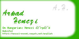 arpad henczi business card